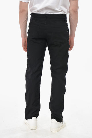 BLACK Twill Pants with Full Side Zips