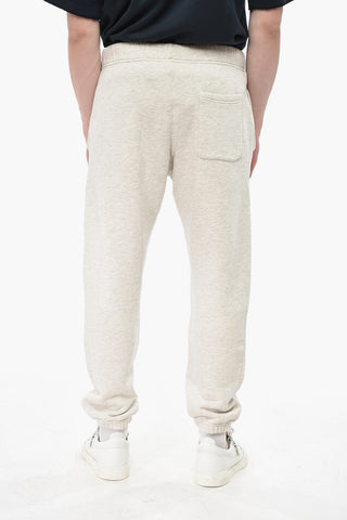 Brushed Cotton Joggers with Embroidered Logo and Cuffs