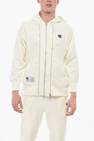 UNDERCOVER X CHAMPION Multizip-Hoodie aus gebürsteter Baumwolle