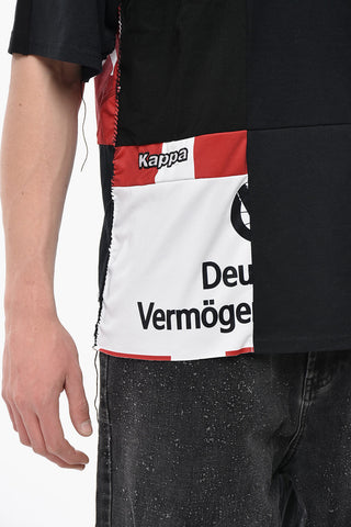 Patchwork-Baumwoll-T-Shirt mit Rundhalsausschnitt