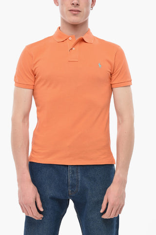Polo a Due Bottoni in Cotone con Logo