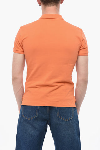 Polo a Due Bottoni in Cotone con Logo