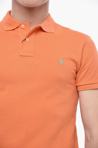 Polo a Due Bottoni in Cotone con Logo