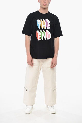 Rundhals-T-Shirt THE END aus Baumwolle mit Print