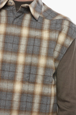 HOLLYWOOD Cotton Plaid Vest with Hidden Button Closure