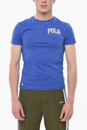 T-shirt Girocollo in Cotone con Stampa a Contrasto
