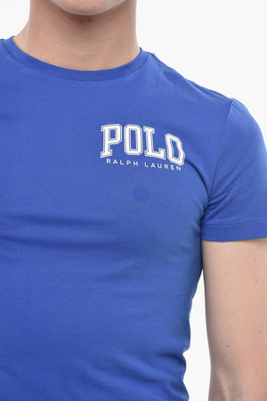 T-shirt Girocollo in Cotone con Stampa a Contrasto