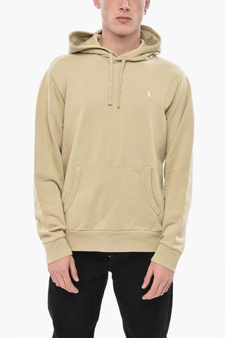 Felpa Hoodie in Cotone Leggero con Tasca a toppa 