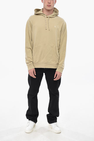 Felpa Hoodie in Cotone Leggero con Tasca a toppa 