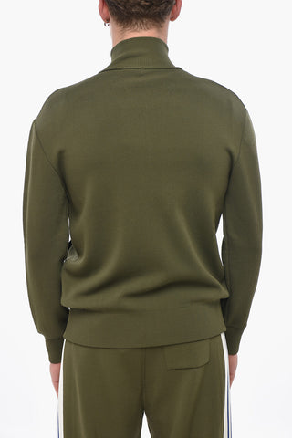 Zip-Up-Pullover Mit Tape-Bändern Am Ärmel