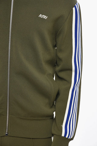 Zip-Up-Pullover Mit Tape-Bändern Am Ärmel