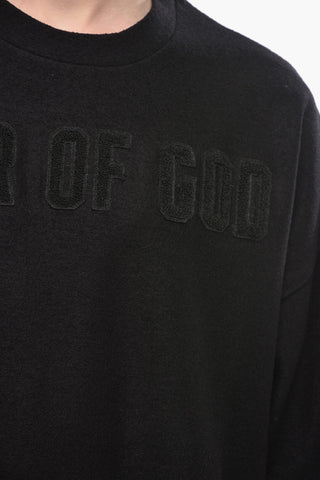 Short-Sleeve Wool Knit with Terry Logo