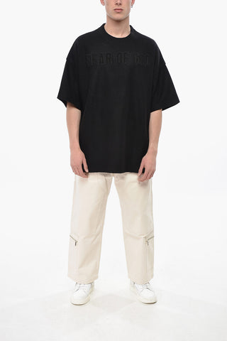 Short-Sleeve Wool Knit with Terry Logo