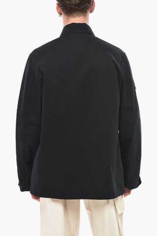 Overshirt a Quadri Rip Stop Con Bottoni Automatici