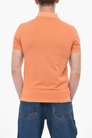 Cotton Two-Button Polo with Logo