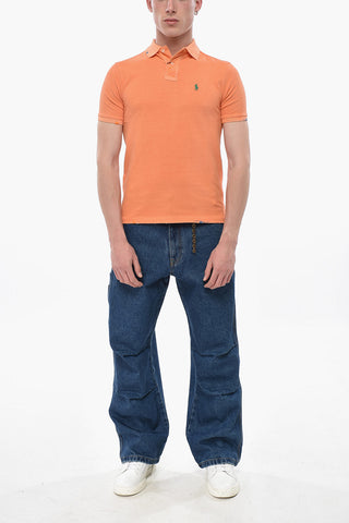 Cotton Two-Button Polo with Logo