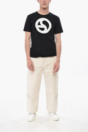 Rundhals-T-Shirt Aus Baumwollmischung Mit Logo Auf Der Vorderseite
