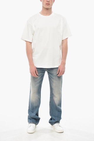 T-Shirt Girocollo in Cotone Tinta Unita