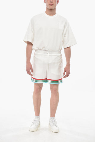 Silk Patterned Shorts with Elastic Waistband