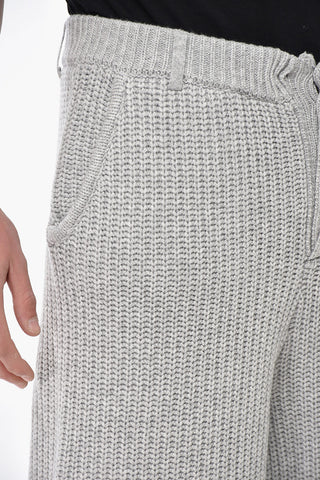 Straight-Leg Knit Trousers with Belt Loops