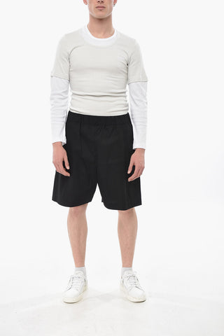 Baggy-Shorts aus Baumwolle mit elastischem Bund