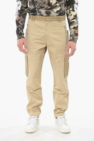 Slim-Fit Cargo Pants with Logo Patch