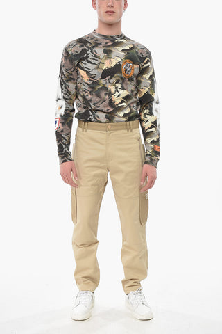 Slim-Fit Cargo Pants with Logo Patch