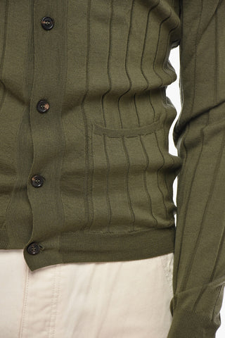 Virgin Wool Cardigan with Contrast Buttons