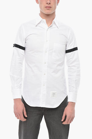 Unifarbenes Button-Down-Hemd Mit Kontrastband
