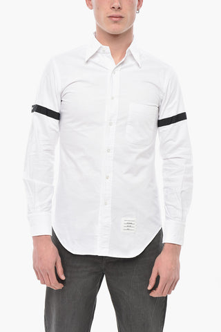 Unifarbenes Button-Down-Hemd Mit Kontrastband