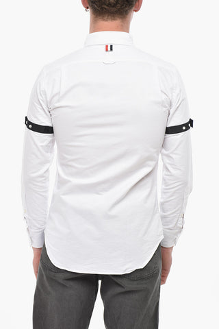Unifarbenes Button-Down-Hemd Mit Kontrastband