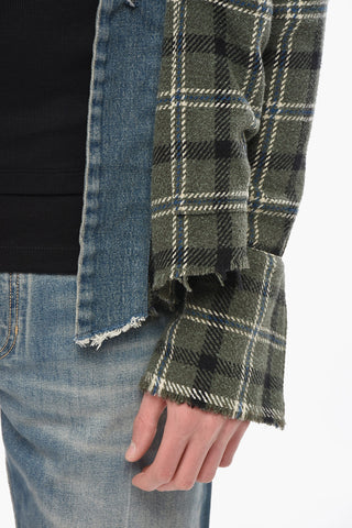 Open-Front Overshirt in Vintage-Effect Check