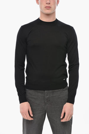 Silk Crewneck with Contrast Logo