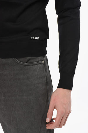Silk Crewneck with Contrast Logo