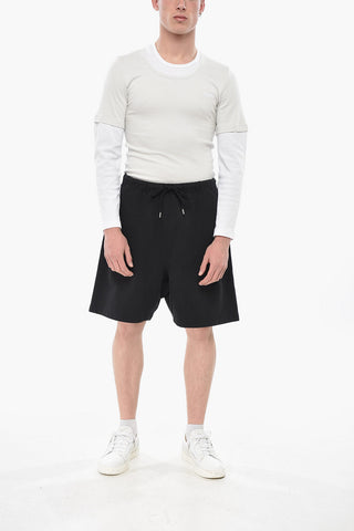 IN-STRU(MENTAL) Shorts aus angerauter Baumwolle mit Patch