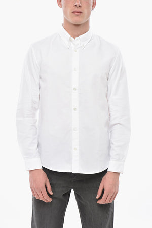 Button-down-Hemd aus Baumwolle mit Ton-in-Ton-Logo