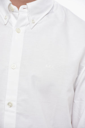Button-down-Hemd aus Baumwolle mit Ton-in-Ton-Logo