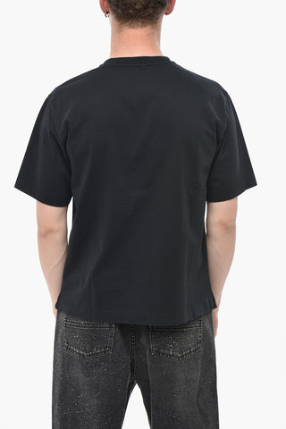 Rundhals-T-Shirt aus Baumwolle mit Frontprint