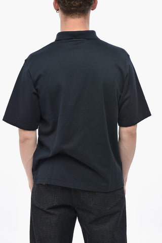 Two-Button Cotton Polo With Tone-On-Tone Logo Print