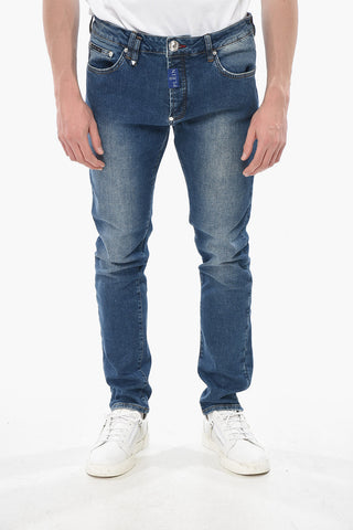 Stretch-Denim-Jeans Mit Geradem Bein Und Reliefdetail