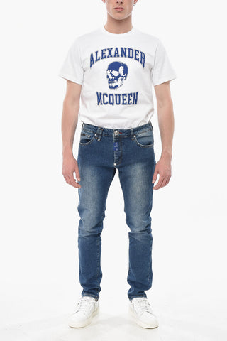 Stretch-Denim-Jeans Mit Geradem Bein Und Reliefdetail