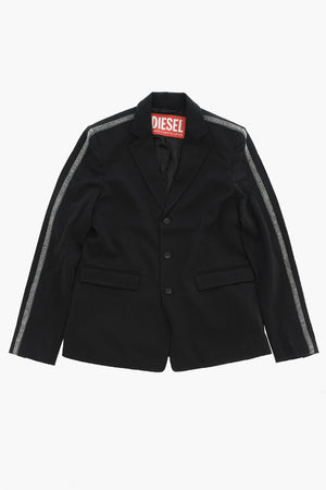 Single-Breasted Jacket With Contrasting Side Stripe