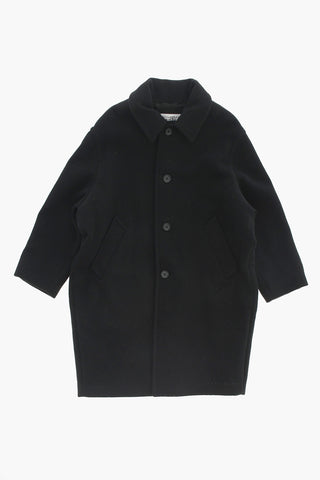 MM6 Cappotto in Misto Lana a Tinta Unita