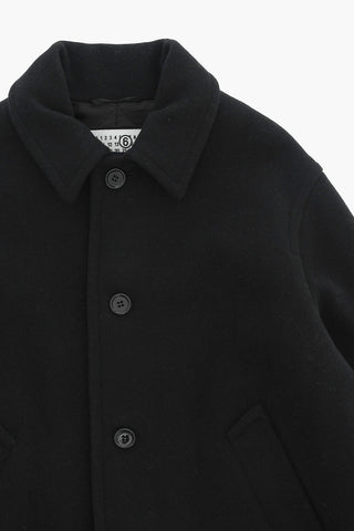 MM6 Cappotto in Misto Lana a Tinta Unita
