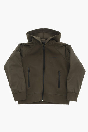 Full-Zip Sweatshirt with Nylon Sleeves