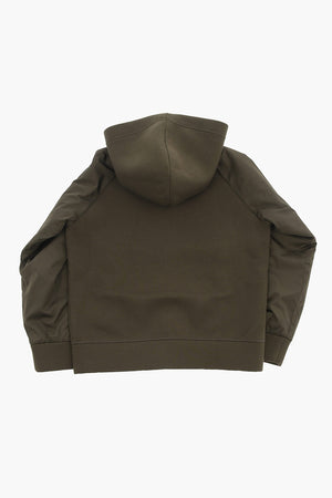 Full-Zip Sweatshirt with Nylon Sleeves