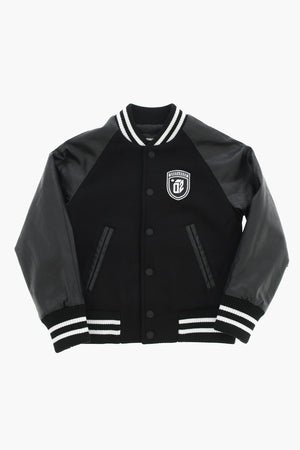Varsity-Bomber Aus Veganleder Und Wolle Mit Kontrastlogo