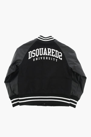 Varsity-Bomber Aus Veganleder Und Wolle Mit Kontrastlogo