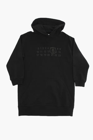 Hooded Sweatshirt Dress With Velvet Logo