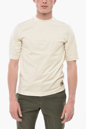 Baumwoll-T-Shirt mit Rundhalsausschnitt in Uni